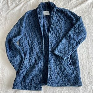 Blue quilted jacket/cardigan